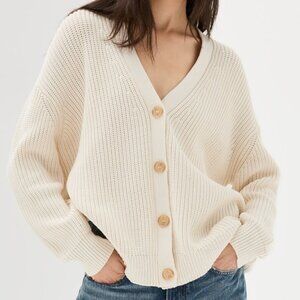 Jenni Kayne Cotton Cocoon Cardigan in Ivory